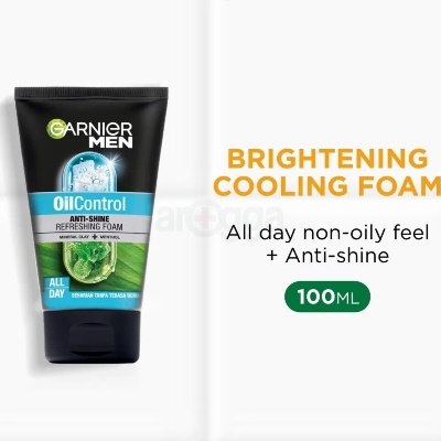 Picture of Garnier Men Oil Control Anti Shine All Day Refreshing Foam with Mineral Clay and Menthol 100ml