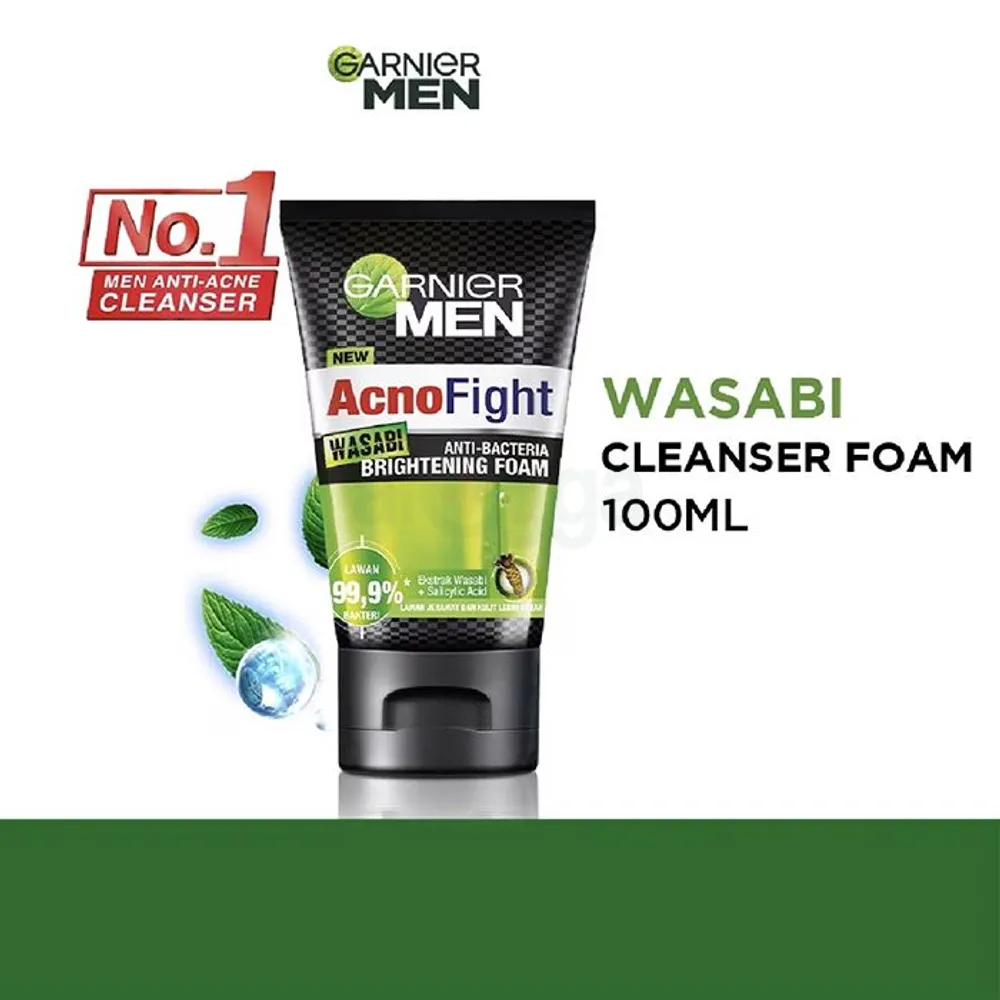 Picture of Garnier Men Acno Fight Anti Bacteria Brightening Foam with Ekstrak Wasabi & Salicylic Acid 100ml