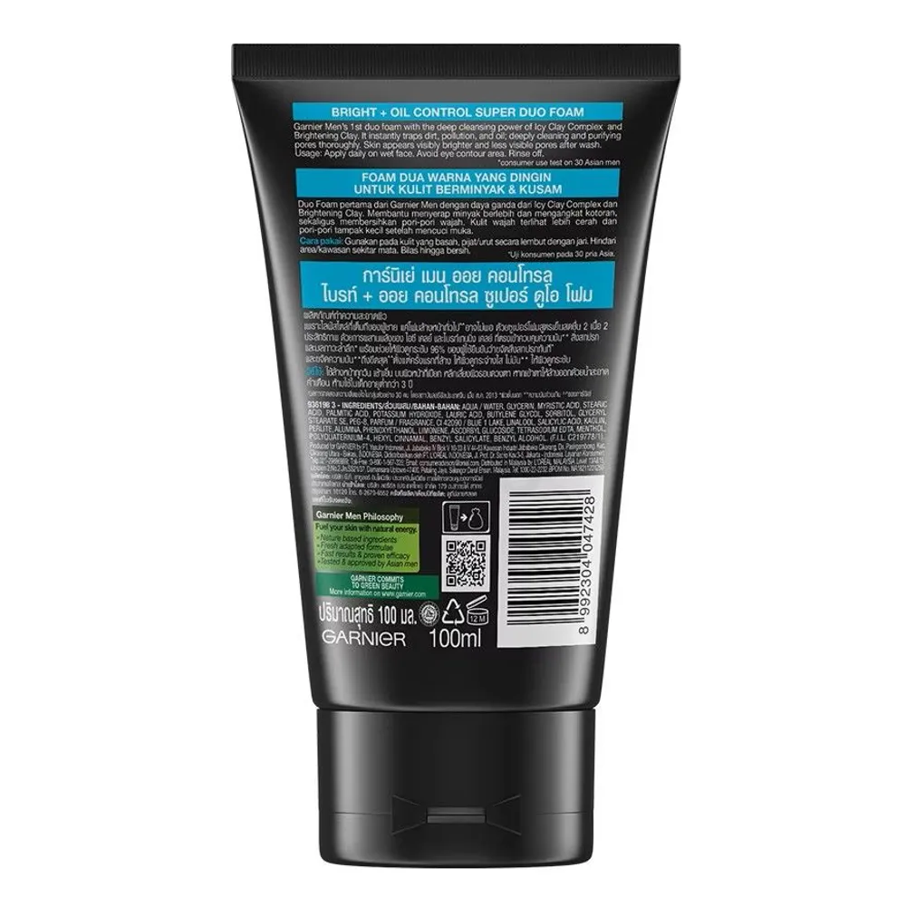 Picture of Garnier Men Turbo Light Oil Control White + Super Duo Foam 100ml