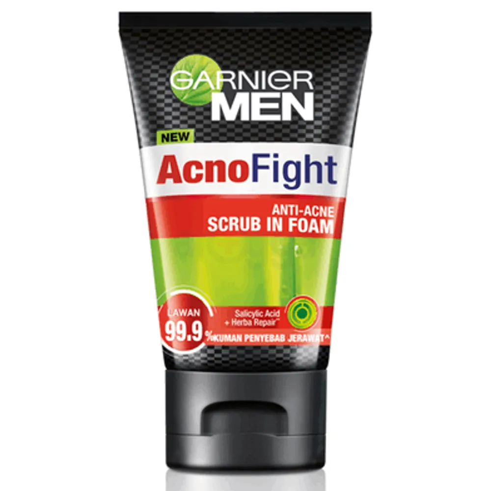 Picture of Garnier Men Acno Fight Anti-Acne Scrub in Foam With Salicylic Acid & Herba Repair 100ml