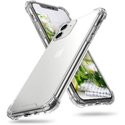 Picture of For Apple iPhone 11 (6.1) Shockproof Clear Transparent Hard Back Hybrid Soft Bumper Anti Scratch Back Cover