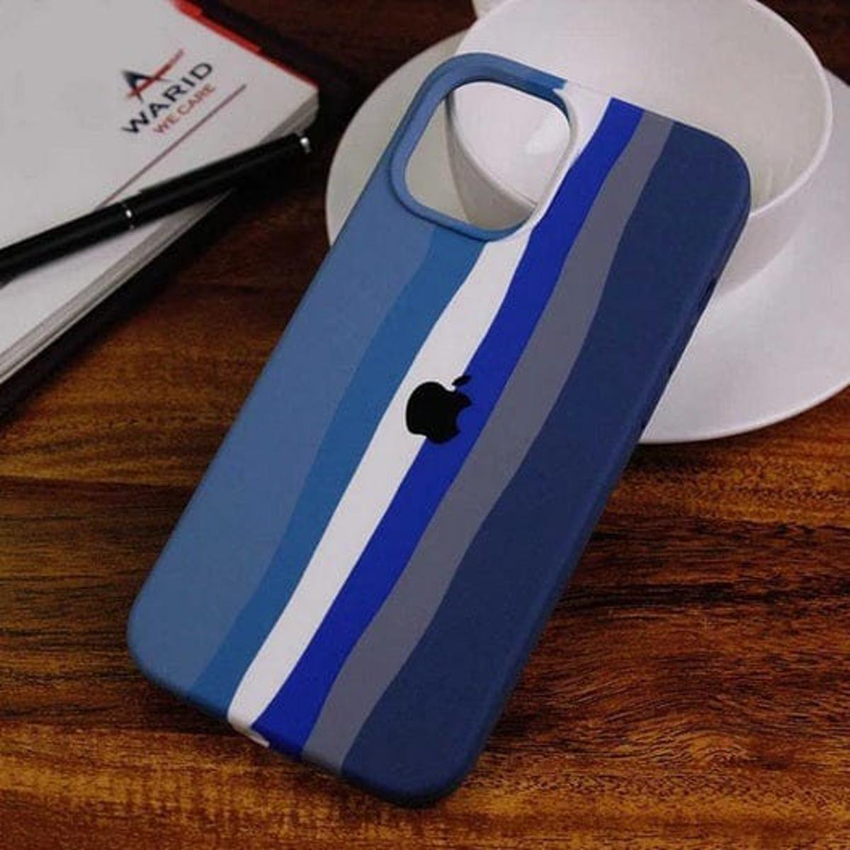 Picture of Rainbow Case For iPhone 14 Pro Luxury Soft Colorful Silicone Shockproof Camera Bumper Protective Trendy Stylish Silicon Back Cover