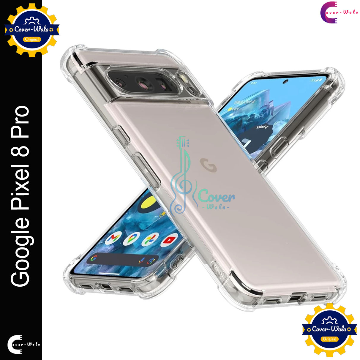Picture of Transparent back cover For Google Pixel 8 Pro 5G Luxury transparent Protect Back Cover Soft Case