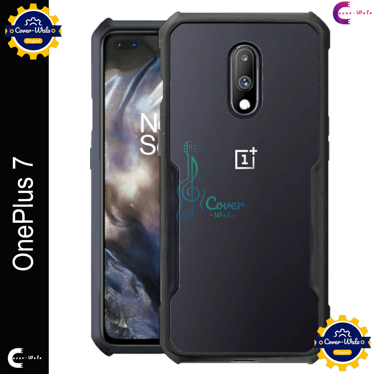 Picture of Xundd Back Cover for OnePlus 7 / 1+ 7 Transparent Hybrid Hard PC Back Bumper