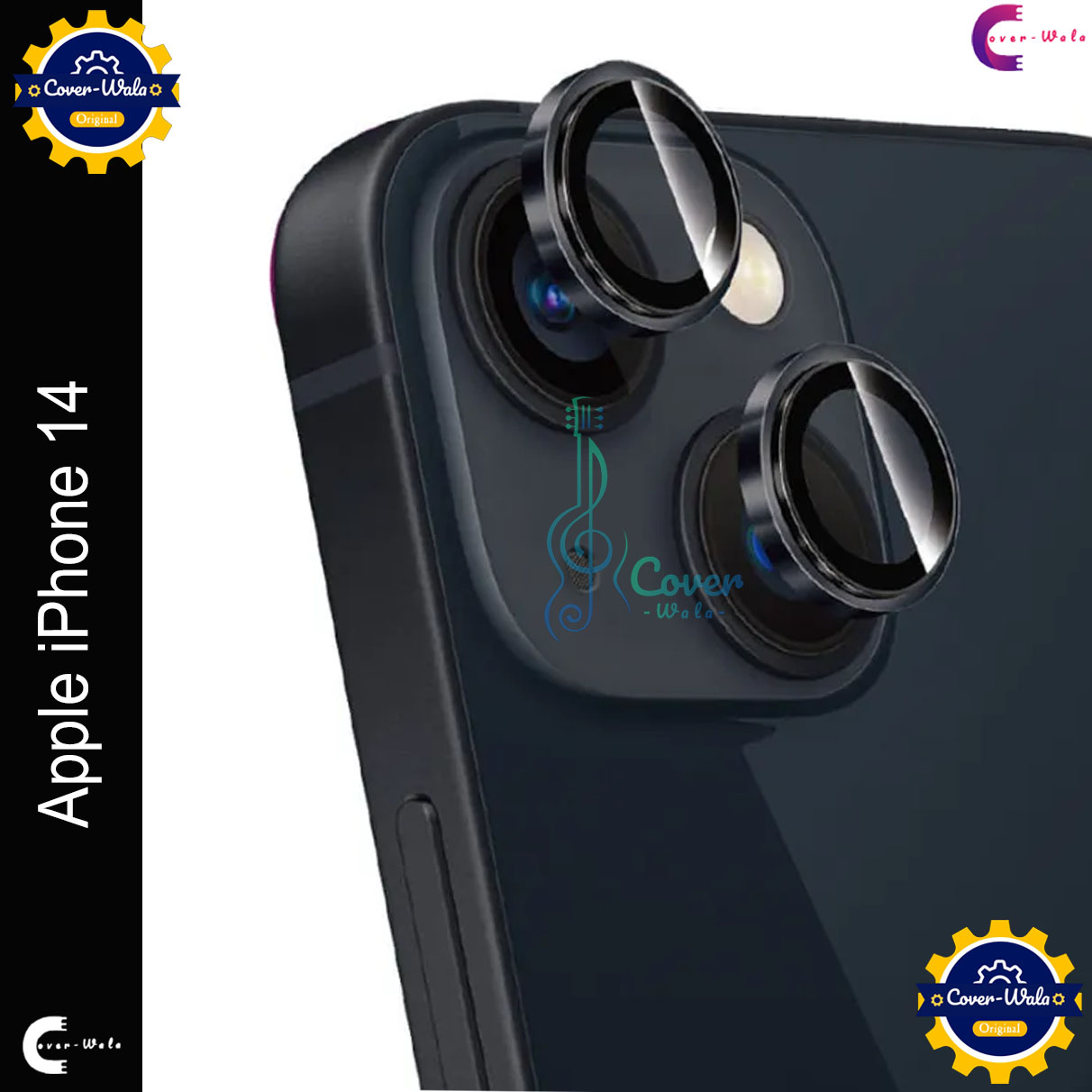 Picture of For Apple iPhone 14 Camera Protector WSKEN Metal Ring Tempered Glass Camera Lens Protector