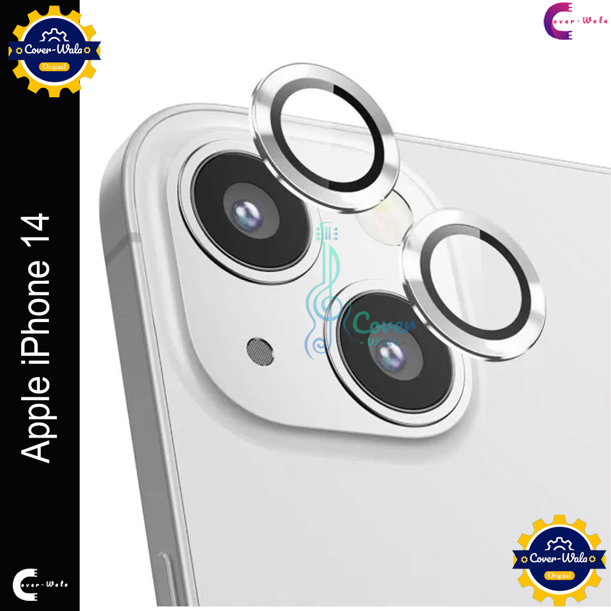 Picture of For Apple iPhone 14 Camera Protector WSKEN Metal Ring Tempered Glass Camera Lens Protector