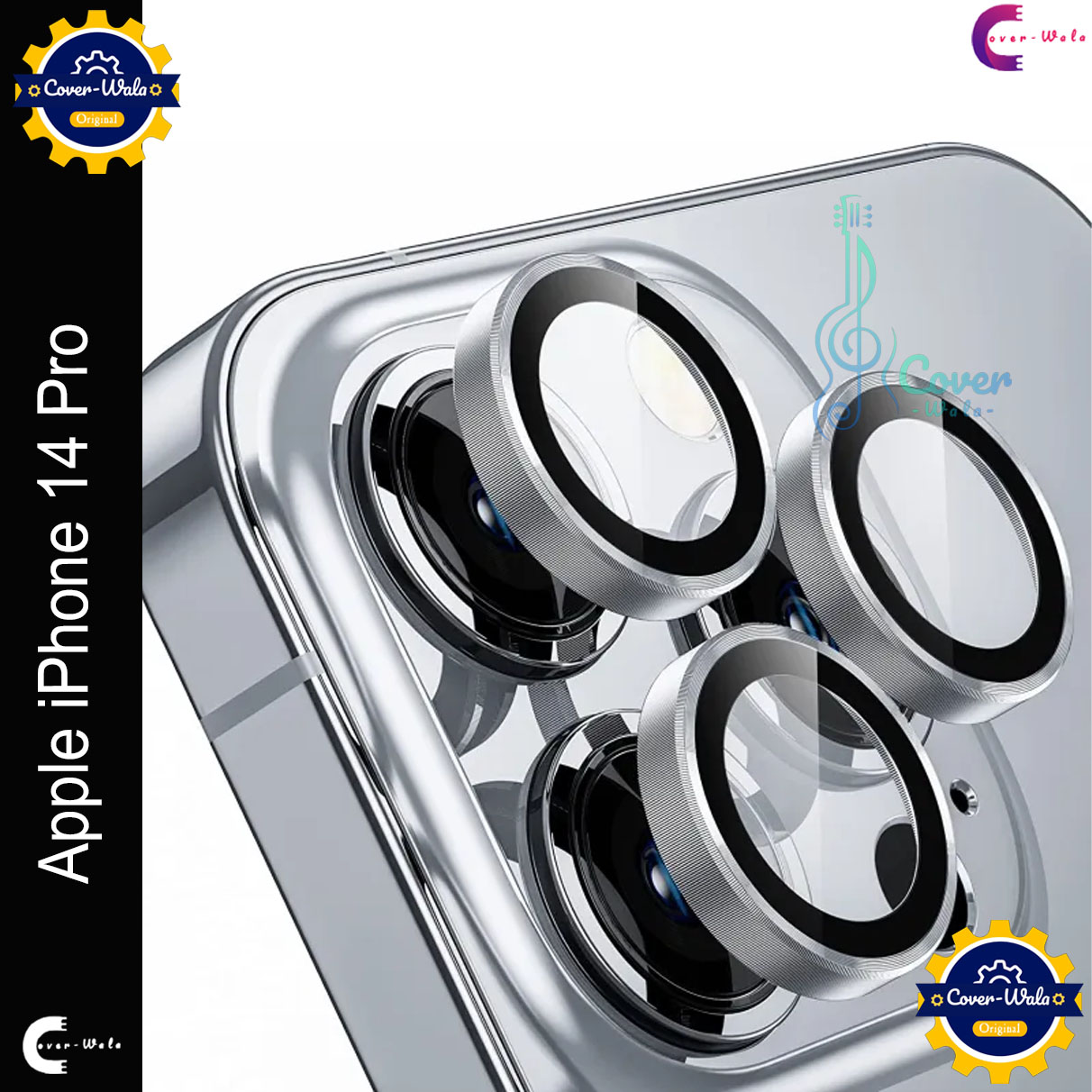 Picture of For Apple iPhone 14 Pro Camera Protector WSKEN Metal Ring Tempered Glass Camera Lens Protector