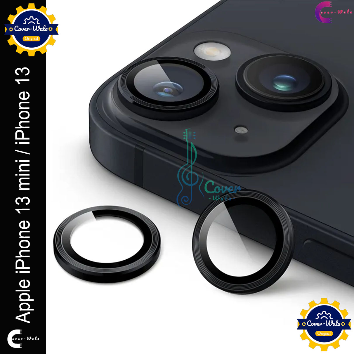 Picture of For Apple iPhone 13 / Apple iPhone 13 Mini Camera Protector WSKEN Metal Ring Tempered Glass Camera Lens Protector
