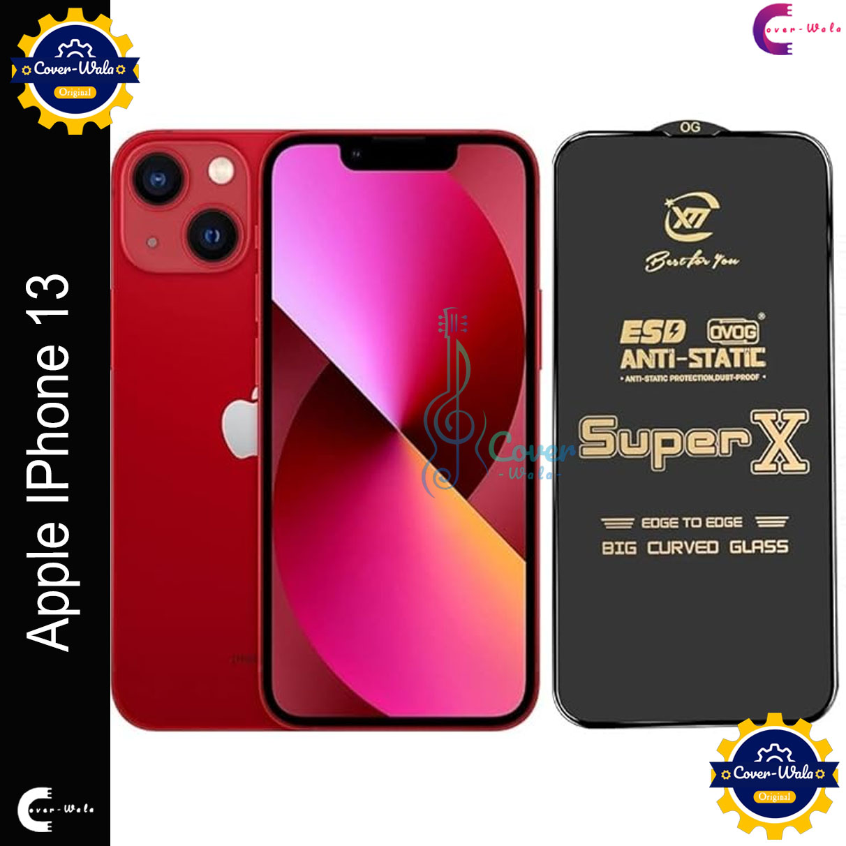 Picture of Tele Shield Premium Edge to Edge Super X Tempered Glass Screen Protector for Apple IPhone 13 - Pack of 1 (Black)