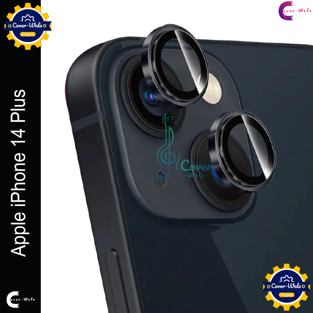 Picture of For Apple iPhone 14 Plus Camera Protector WSKEN Metal Ring Tempered Glass Camera Lens Protector