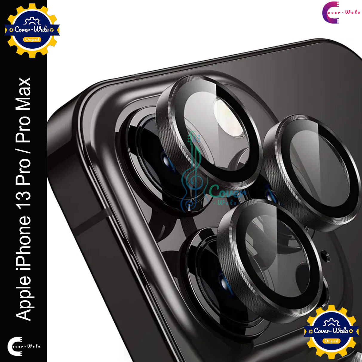 Picture of For Apple iPhone 13 Pro / Apple iPhone 13 Pro Max Camera Protector WSKEN Metal Ring Tempered Glass Camera Lens Protector