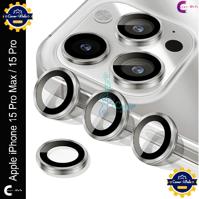 Picture of For Apple iPhone 15 Pro Max / Apple iPhone 15 Pro Camera Protector WSKEN Metal Ring Tempered Glass Camera Lens Protector