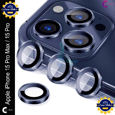 Picture of For Apple iPhone 15 Pro Max / Apple iPhone 15 Pro Camera Protector WSKEN Metal Ring Tempered Glass Camera Lens Protector