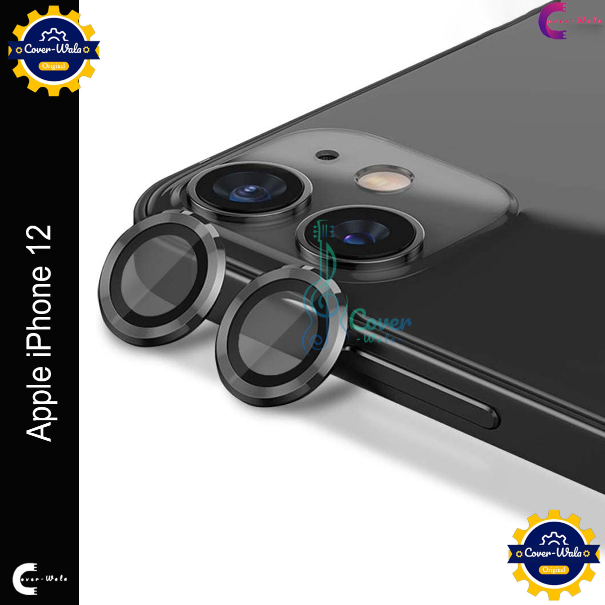 Picture of For Apple iPhone 12 Camera Protector WSKEN Metal Ring Tempered Glass Camera Lens Protector