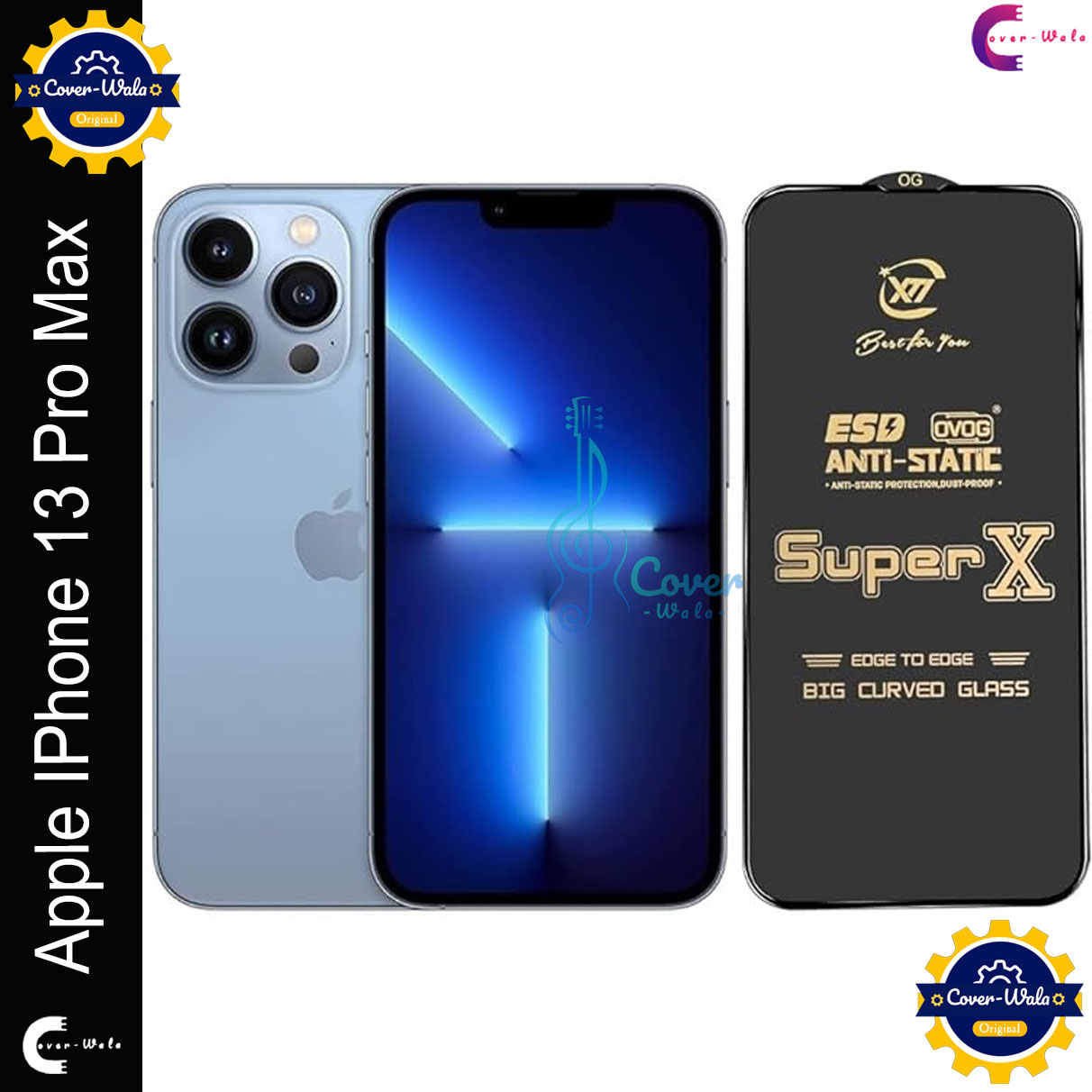 Picture of Tele Shield Premium Edge to Edge Super X Tempered Glass Screen Protector for Apple iPhone 13 Pro Max - Pack of 1 (Black)