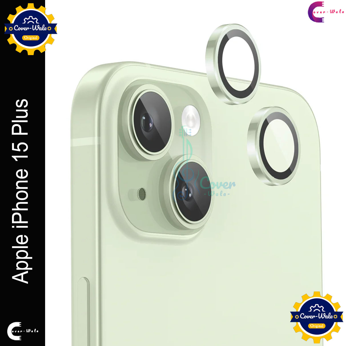 Picture of For Apple iPhone 15 Plus Camera Protector WSKEN Metal Ring Tempered Glass Camera Lens Protector