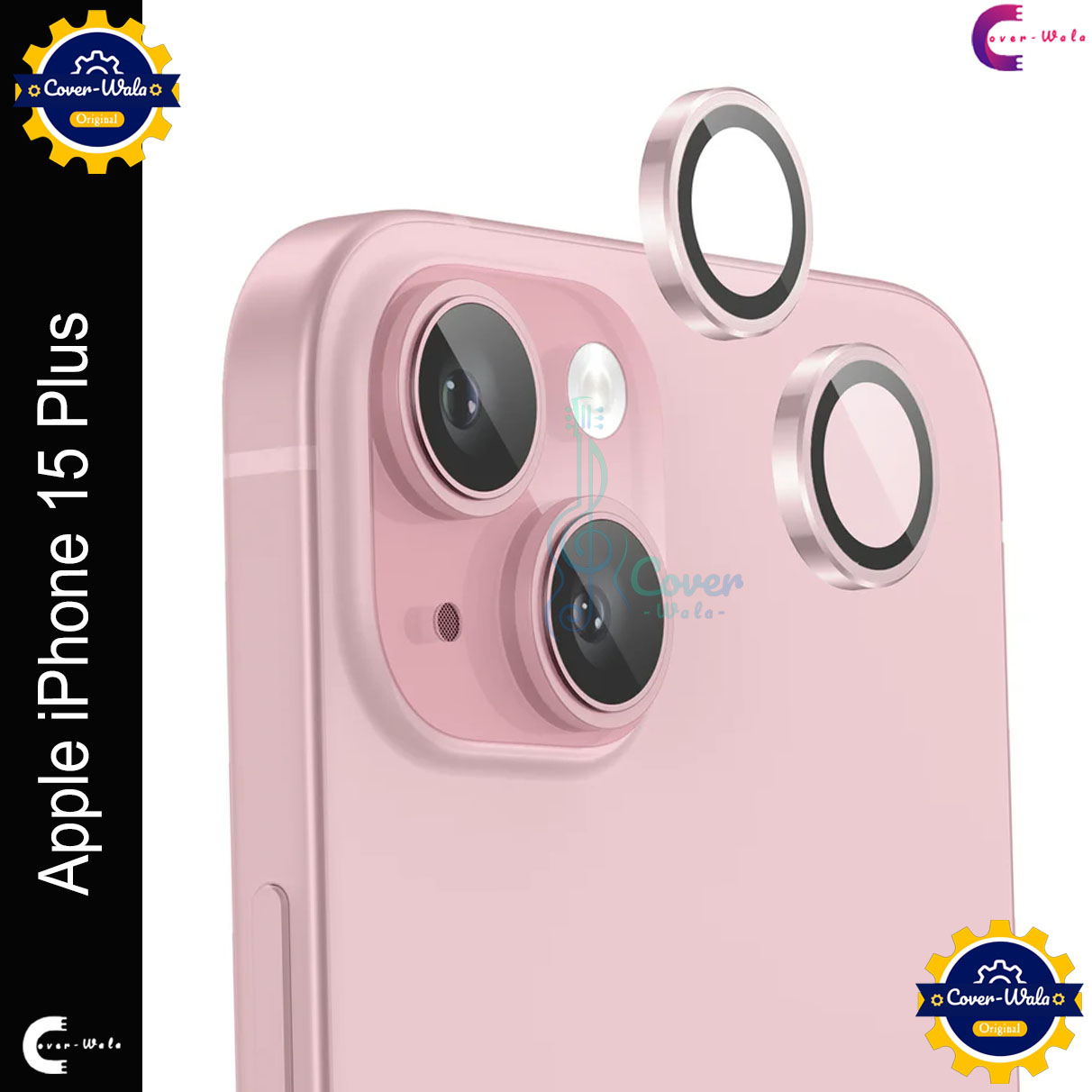 Picture of For Apple iPhone 15 Plus Camera Protector WSKEN Metal Ring Tempered Glass Camera Lens Protector