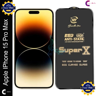 Picture of Tele Shield Premium Edge to Edge Super X Tempered Glass Screen Protector for Apple iPhone 15 Pro Max - Pack of 1 (Black)