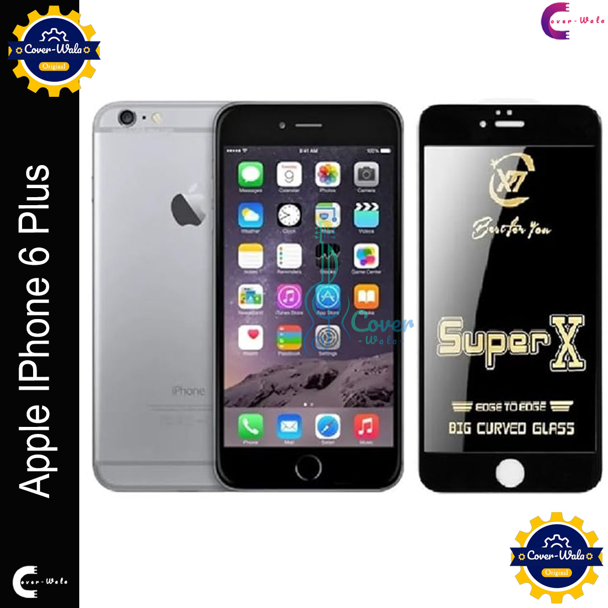 Picture of Tele Shield Premium Edge to Edge Super X Tempered Glass Screen Protector for Apple iPhone 6 Plus - Pack of 1 (Black)