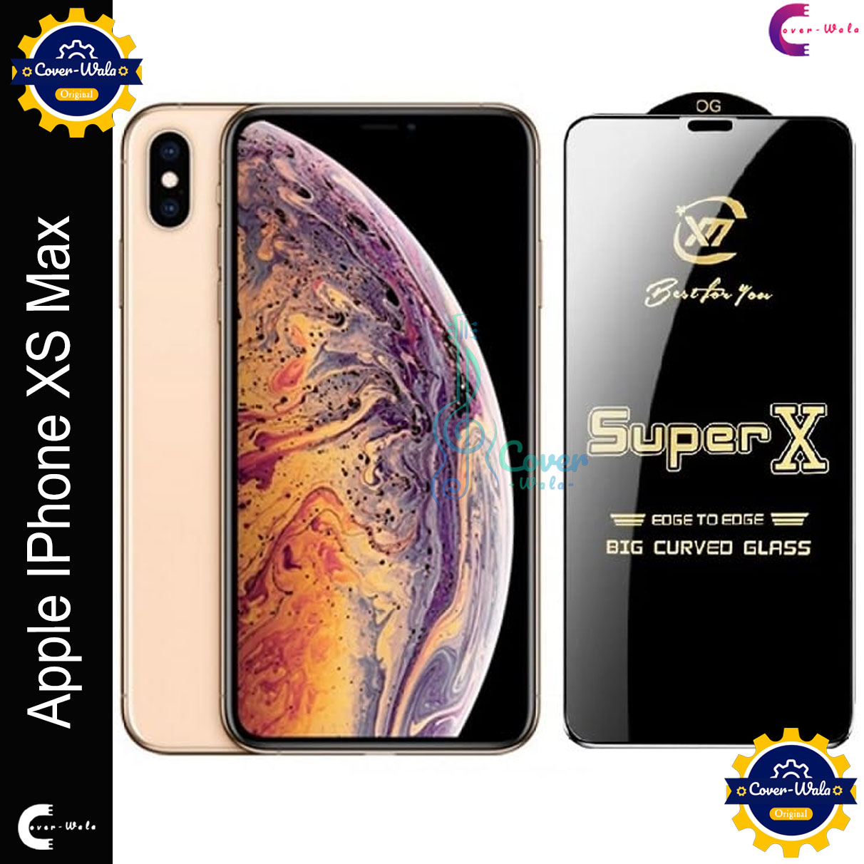 Picture of Tele Shield Premium Edge to Edge Super X Tempered Glass Screen Protector for Apple iPhone XS Max - Pack of 1 (Black)