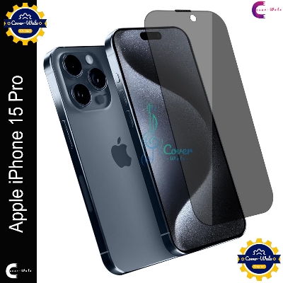 Picture of Privacy Tempered Glass for Apple iPhone 15 Pro Screen Protector Full HD Quality Tempered Glass Anti-Scratch Edge to Edge Coverage (Black)