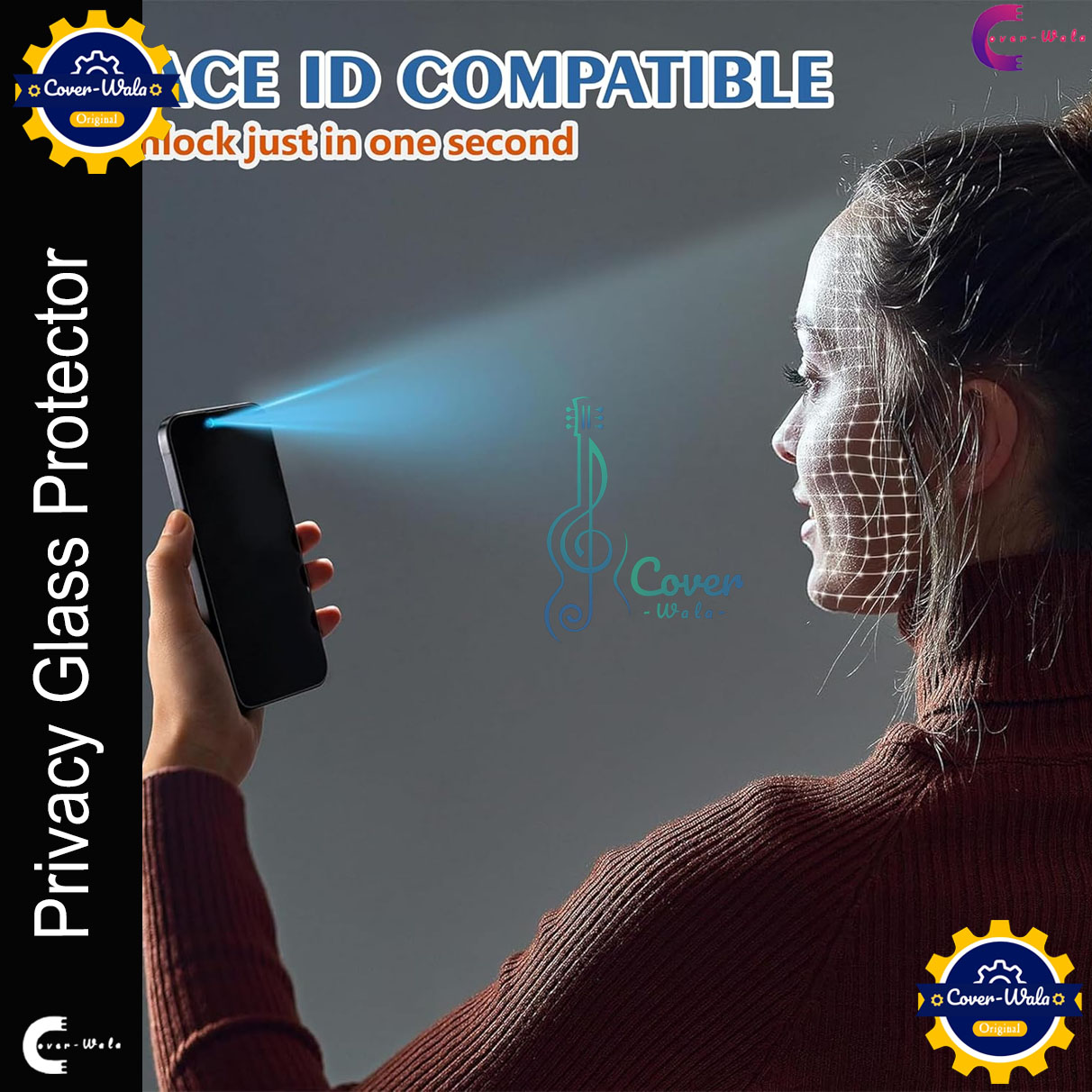 Picture of Privacy Tempered Glass for Apple iPhone 13 Pro | Screen Protector Full HD Quality Tempered Glass Anti-Scratch Edge to Edge Coverage (Black)