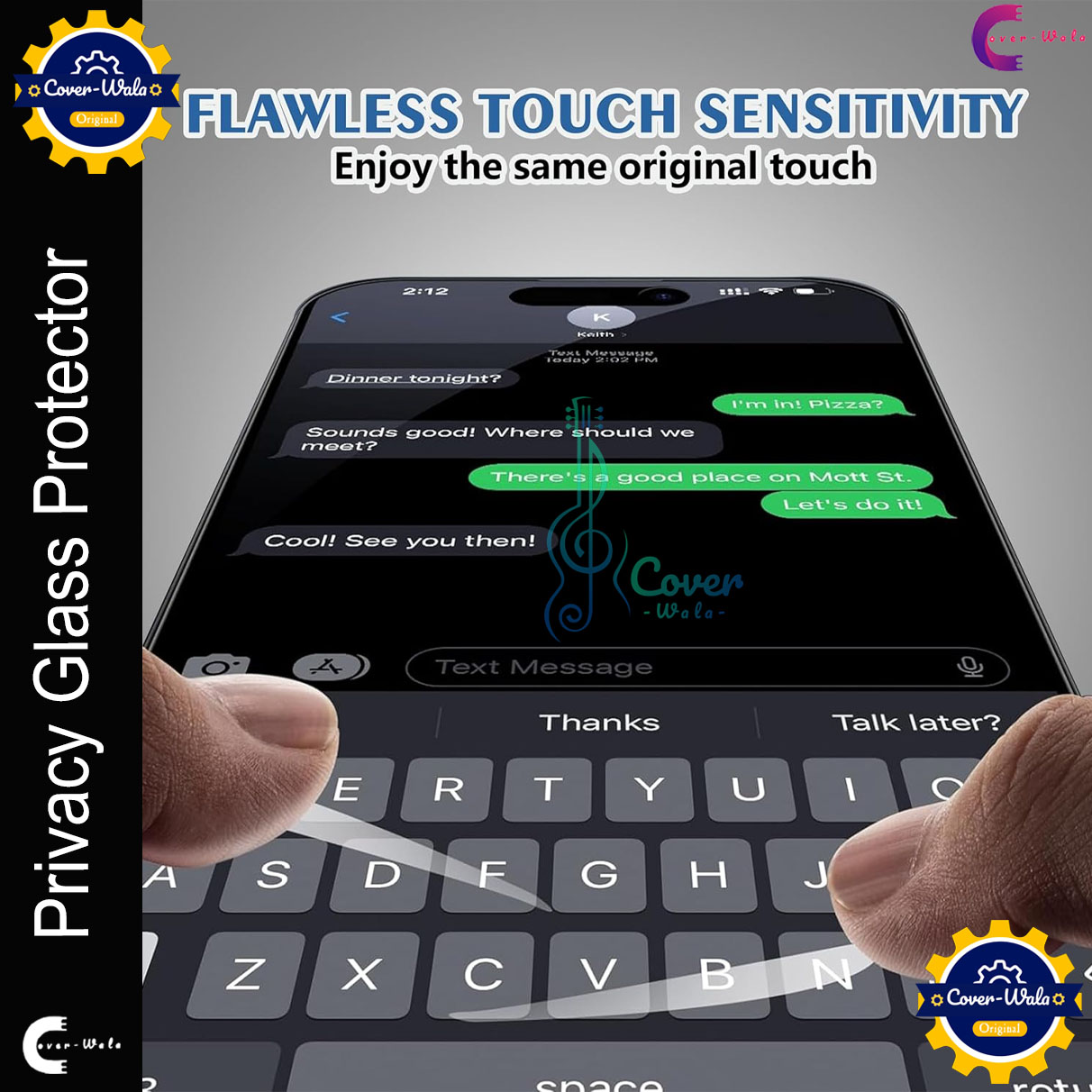 Picture of Privacy Tempered Glass for Apple iPhone 12 Pro | Screen Protector Full HD Quality Tempered Glass Anti-Scratch Edge to Edge Coverage (Black)