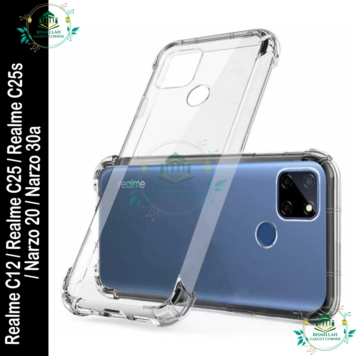 Picture of Transparent back cover For Realme c12 / Realme c25 / Realme c25s / Narzo 20 / Narzo 30a Luxury transparent Protect Back Cover Soft Case