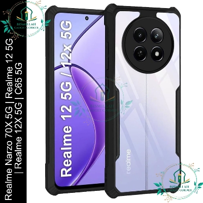 Picture of Xundd Back Cover for Realme Narzo 70X 5G | Realme 12 5G  | Realme 12X 5G | Realme C65 5G Transparent Hybrid Hard PC Back Bumper