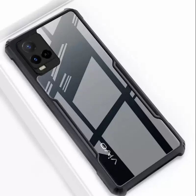 Picture of For vivo Y21E -Reinforced  Unique Shockproof Cushion Back Clear Hybrid Transparent Hard Cover Casing