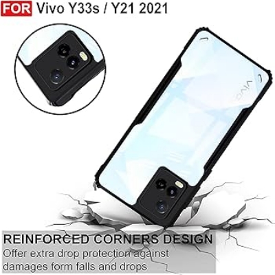 Picture of For vivo Y21E -Reinforced  Unique Shockproof Cushion Back Clear Hybrid Transparent Hard Cover Casing