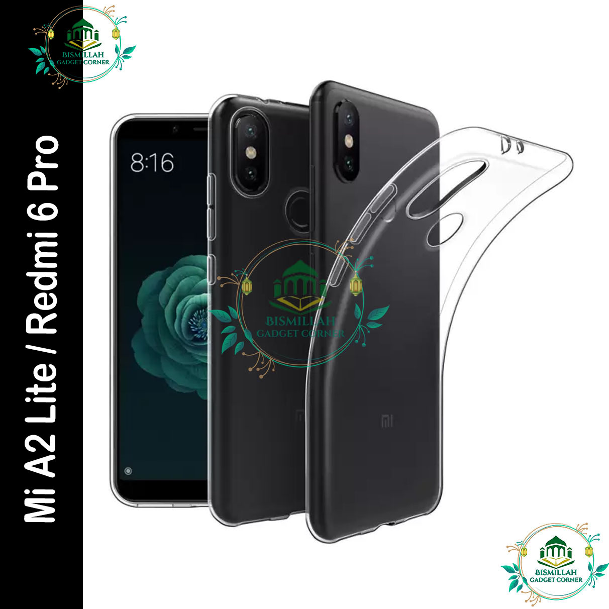 Picture of Transparent back cover For Xiaomi Mi A2 Lite / Redmi 6 Pro Luxury transparent Protect Back Cover Soft Case