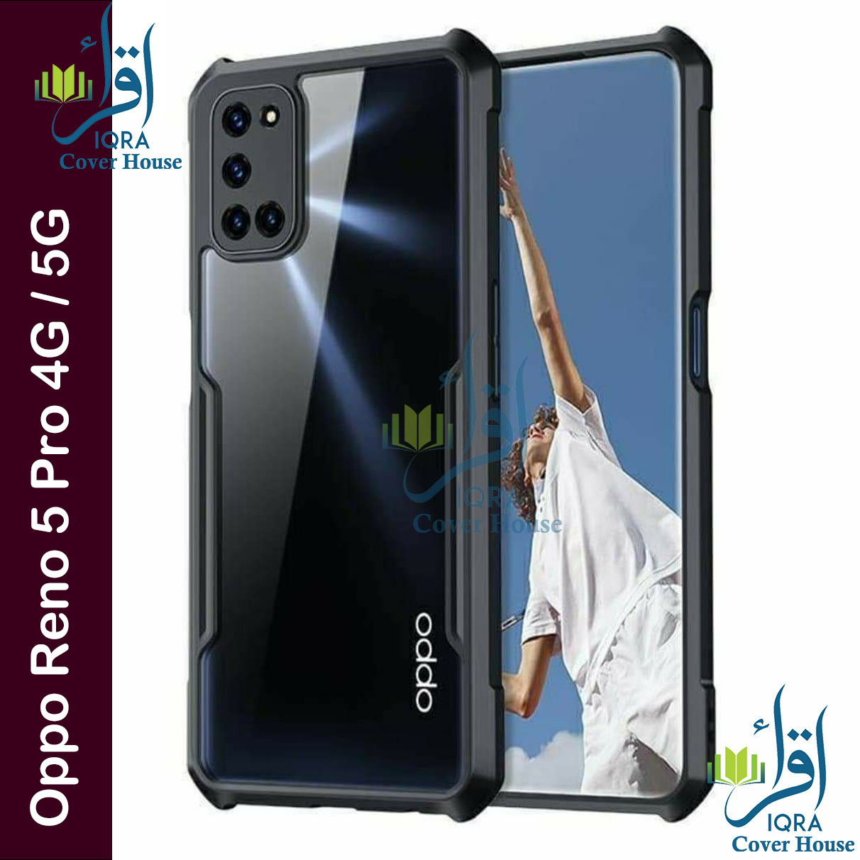 Picture of Xundd Back Cover for Oppo Reno 5 Pro 4G / Oppo Reno 5 Pro 5G Transparent Hybrid Hard PC Back Bumper