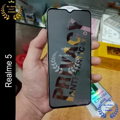 Picture of Privacy glass For Realme 5 Tempered Gorilla Glass Privacy Screen Protector