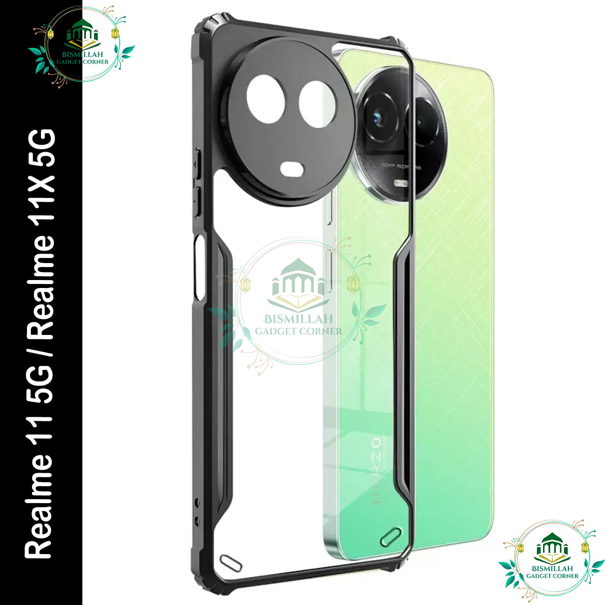 Picture of Xundd Back Cover for Realme 11 5G / Realme 11X 5G Transparent Hybrid Hard PC Back Bumper