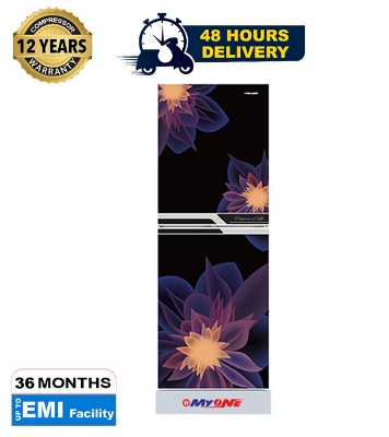 Picture of MYONE MY-175 Liter Frost Bottom Mount Elegant Magnolia Black Matches Refrigerator