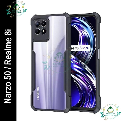 Picture of Xundd Back Cover for Realme Narzo 50 / Realme 8i Transparent Hybrid Hard PC Back Bumper