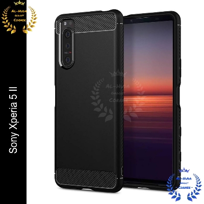 Picture of Spigen cover For Sony Xperia 5 II / Sony Xperia 5 ii Carbon Fiber Back cover Soft Slim Fashion Non-Slip Protective Carbon Fiber Phone Case