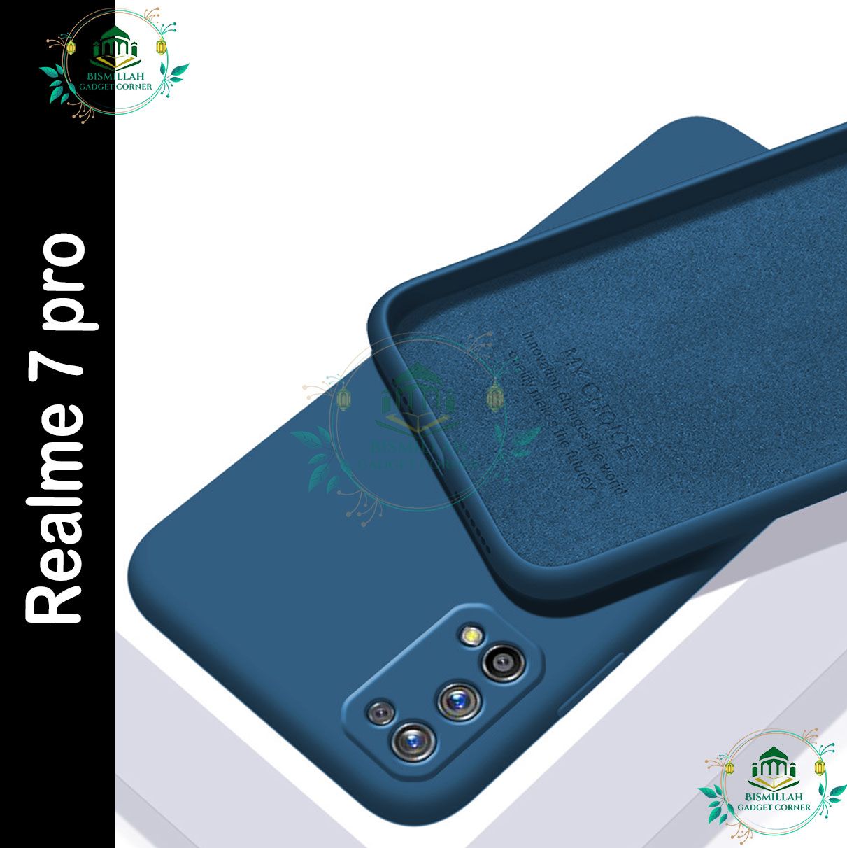 Picture of Premium Liquid Silicone Phone case for Realme 7 pro Liquid Silicon Mobile Back Case Soft Silicone Phone Cover