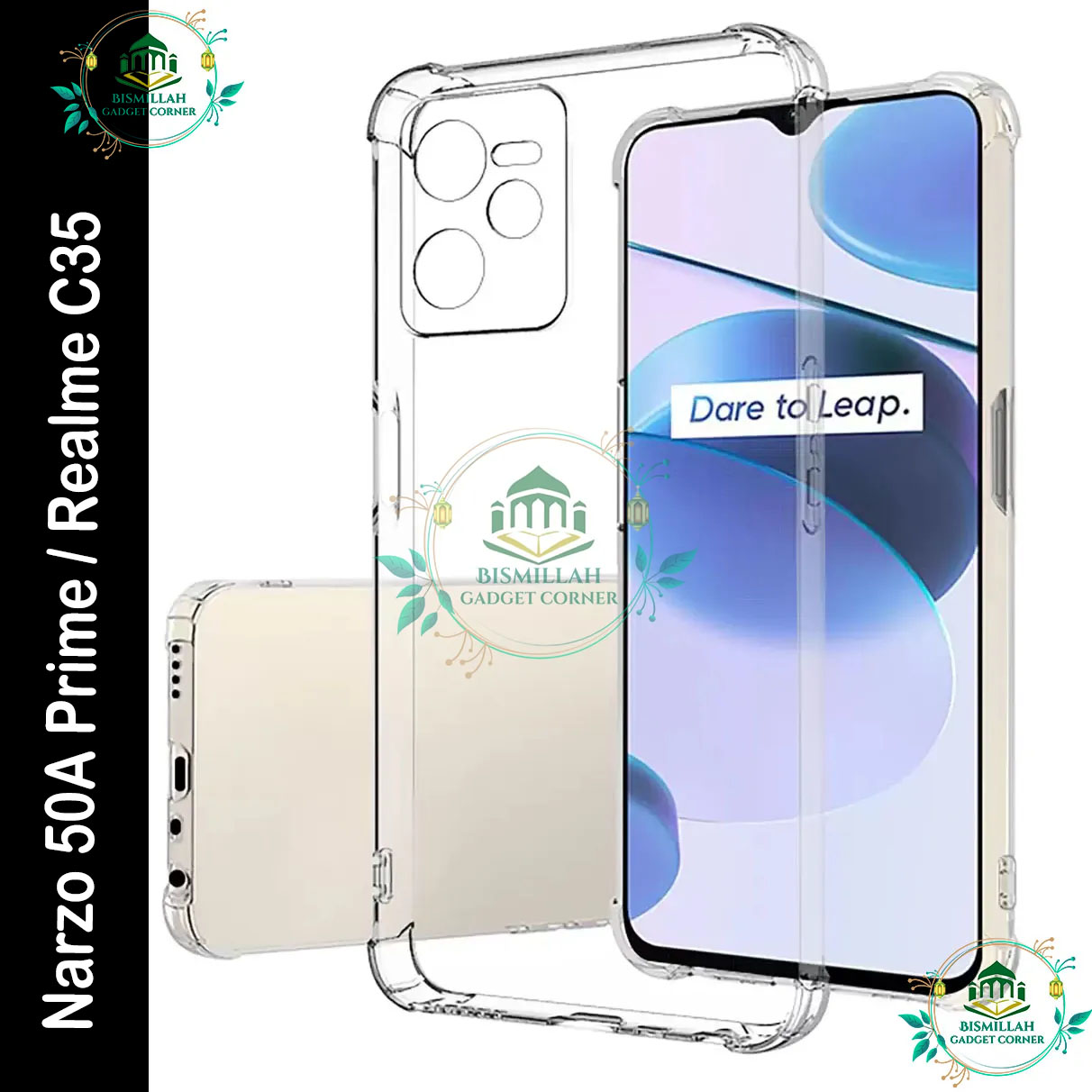 Picture of Transparent back cover For Realme C35 / Realme Narzo 50A Prime Luxury transparent Protect Back Cover Soft Case
