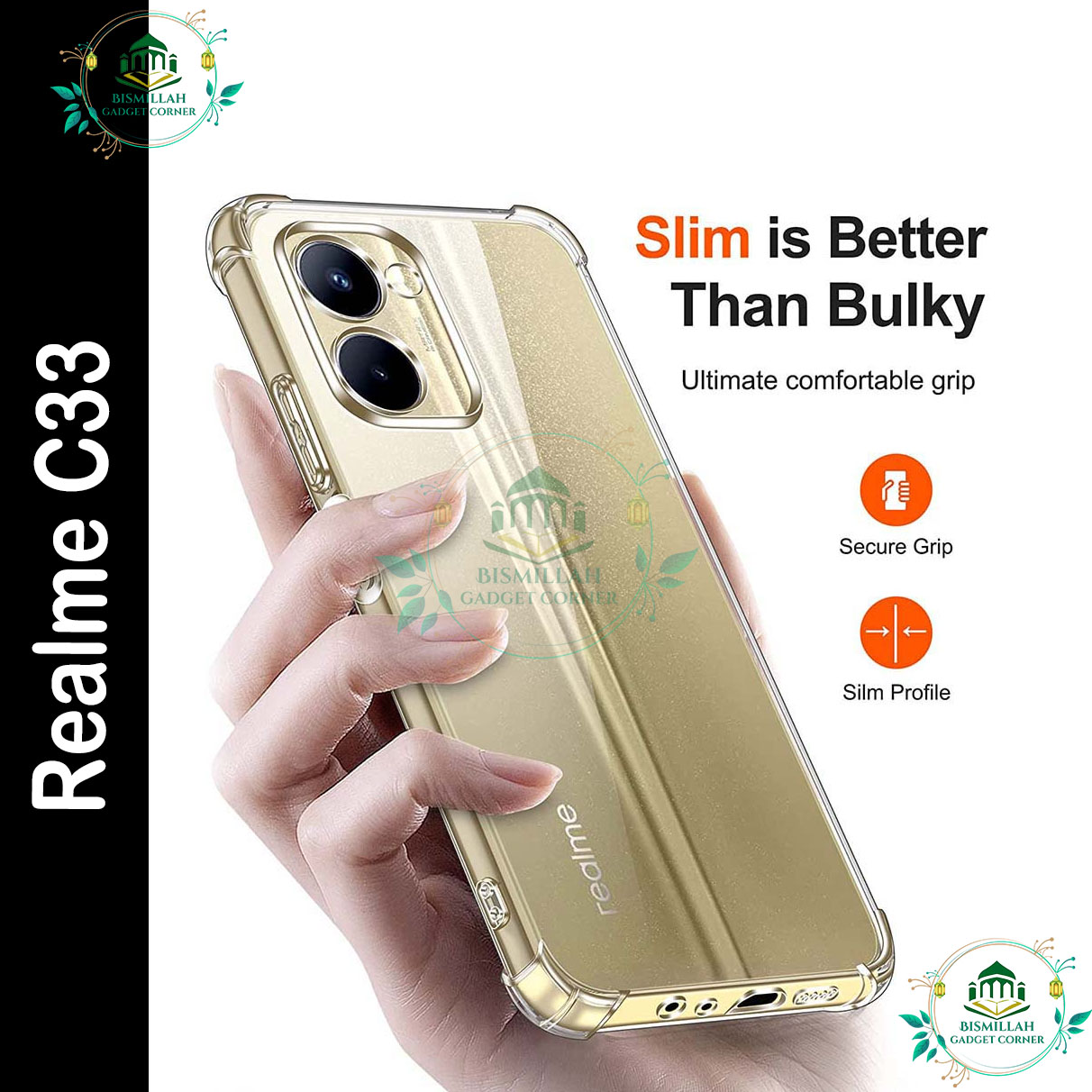 Picture of Transparent back cover For Realme C33 Luxury transparent Protect Back Cover Soft Case