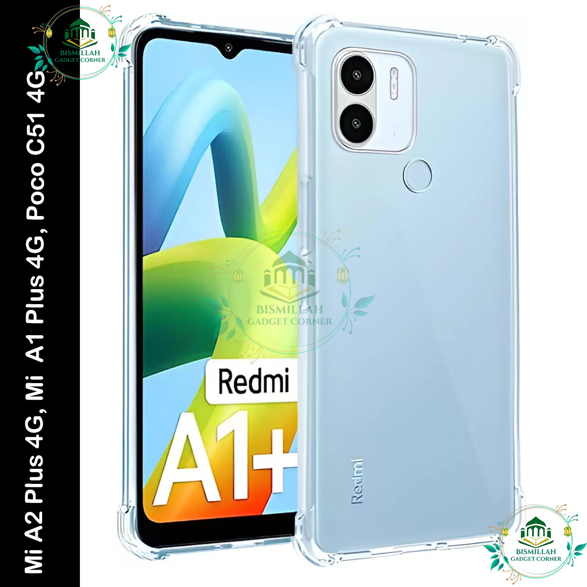 Picture of Transparent back cover For Mi A1 / Redmi A2 plus /Mi Redmi A2 Plus 4G, Mi Redmi A1 Plus 4G, Poco C50 4G, Poco C51 4G / Mi A2 plus, Mi A1 plus Luxury transparent Protect Back Cover Soft Case