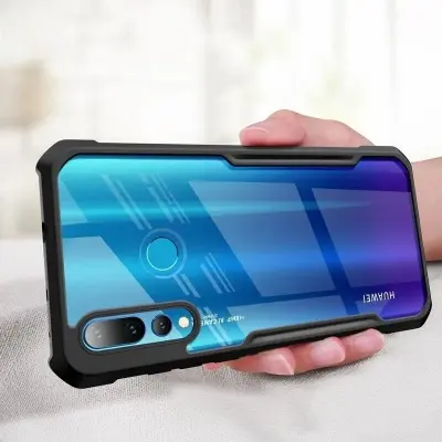 Picture of For Huawei Y7p Reinforced  Unique Shockproof Cushion Back Clear Hybrid Transparent Hard Cover Casing