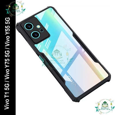 Picture of Xundd Back Cover for Vivo T1 5G / Vivo Y75 5G / Vivo Y55 5G Transparent Hybrid Hard PC Back Bumper