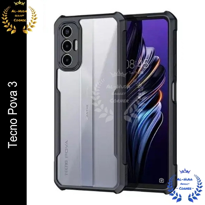 Picture of Xundd Back Cover for Tecno Pova 3 Transparent Hybrid Hard PC Back Bumper