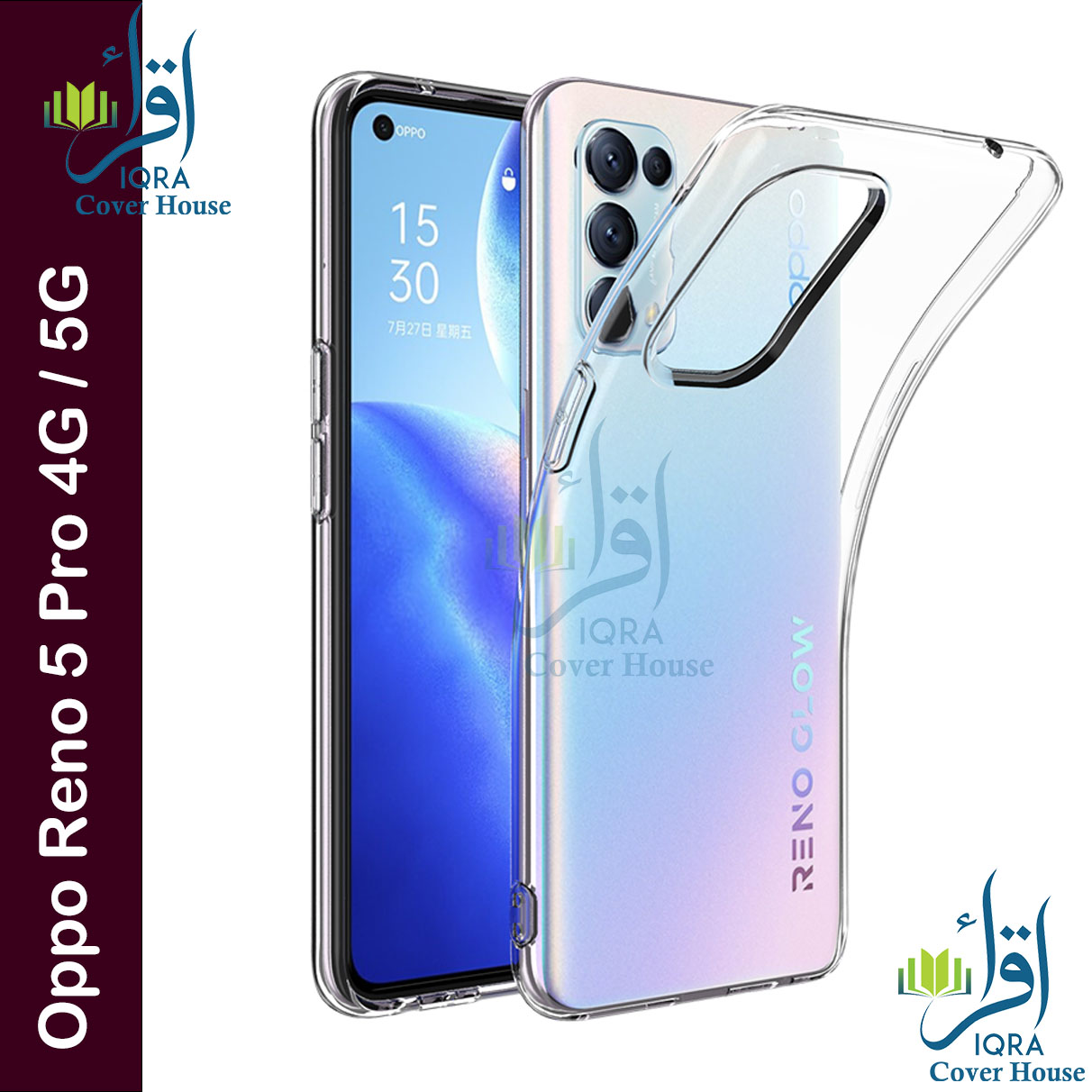 Picture of Transparent back cover For Oppo Reno 5 Pro 4G / Oppo Reno 5 Pro 5G Luxury transparent Protect Back Cover Soft Case
