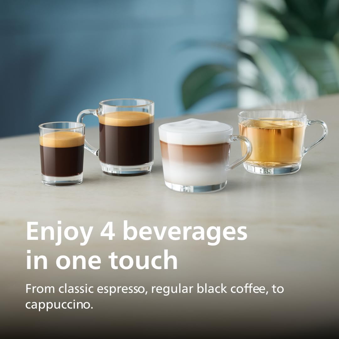 Picture of PHILIPS Series 2300 Fully Automatic Espresso Machine - 4 Hot Drinks, Fast Clean, 40% Quieter SilentBrew, Aquaclean Filter, Matte Black (EP2330/10)