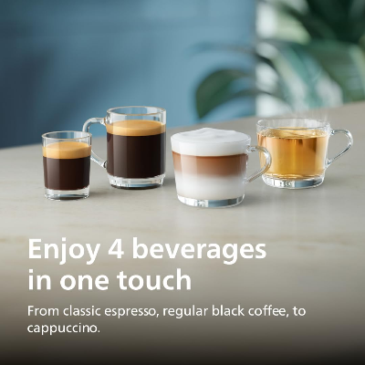 Picture of PHILIPS Series 2300 Fully Automatic Espresso Machine - 4 Hot Drinks, Fast Clean, 40% Quieter SilentBrew, Aquaclean Filter, Matte Black (EP2330/10)