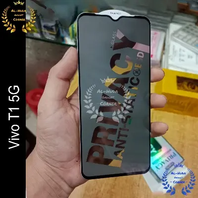 Picture of Privacy glass For Vivo T1 5G Tempered Gorilla Glass Privacy Screen Protector