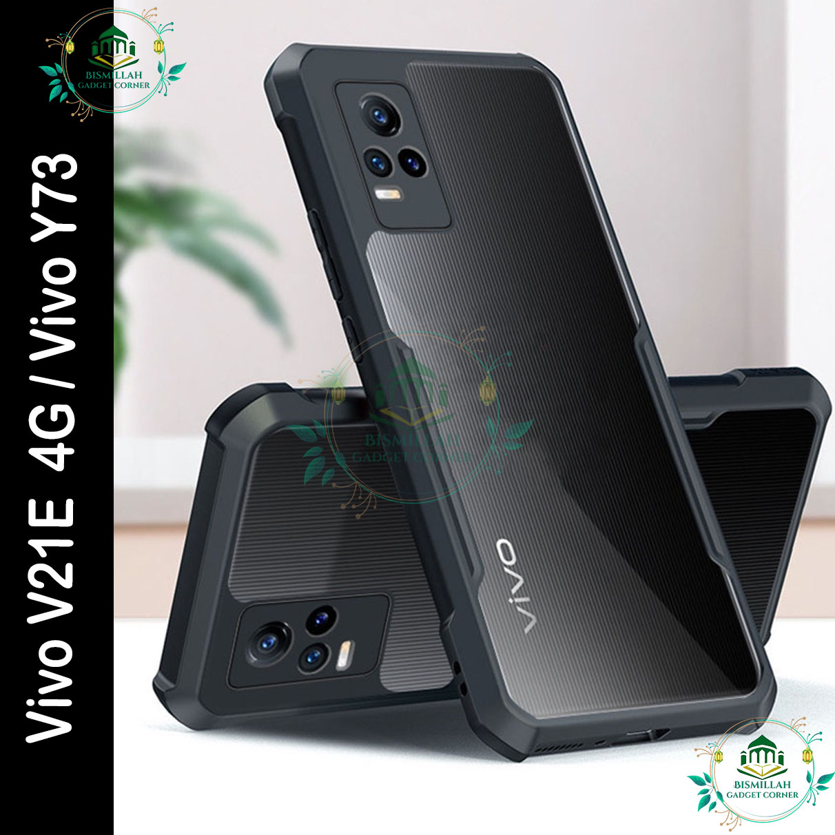 Picture of Xundd Back Cover for Vivo V21e 4G / Vivo Y73 Transparent Hybrid Hard PC Back Bumper